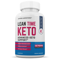 Justified Laboratories Lean Time Keto Pills capsules close-up with natural ingredients