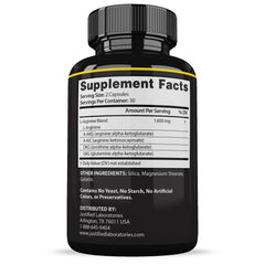 Justified Laboratories Maasalong Max label closeup showing ingredients and potency for men's health