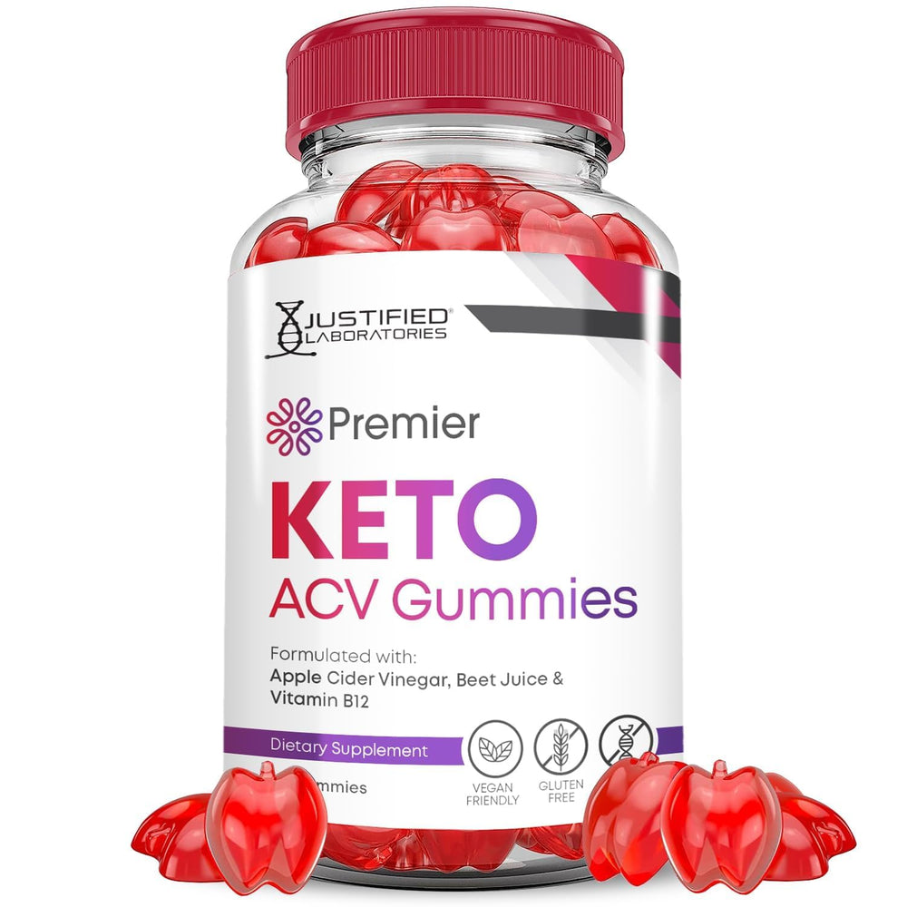 Justified Laboratories Premier Keto ACV Gummies bottle-front for convenient daily wellness boost