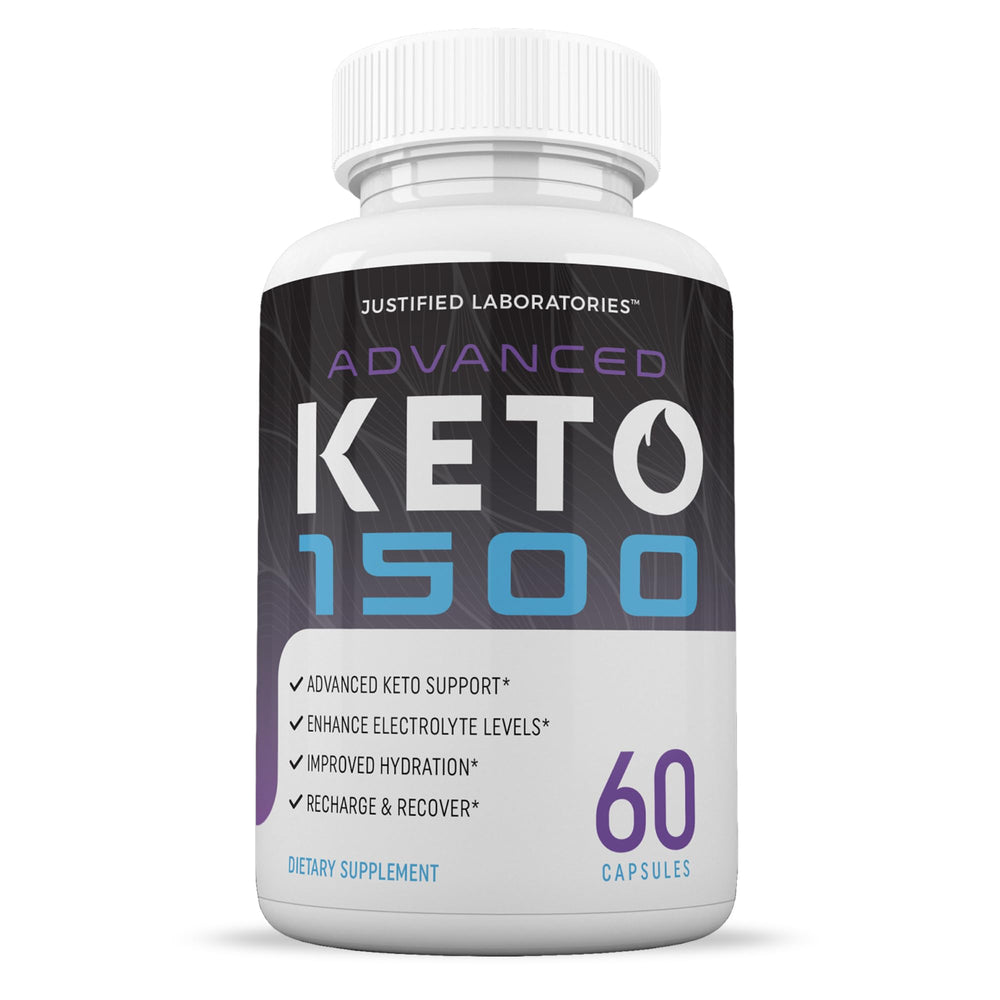 Justified Laboratories Advanced Keto 1500 bottle and capsules for easy keto support