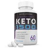 Justified Laboratories Advanced Keto 1500 bottle and capsules for easy keto support