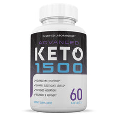 Justified Laboratories Advanced Keto 1500 bottle and capsules for easy keto support
