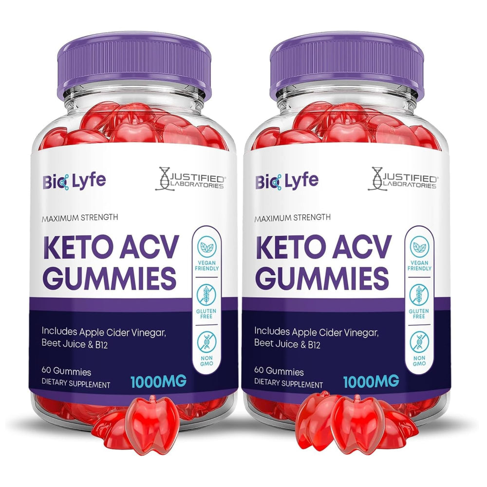 Justified Laboratories Bio Lyfe Keto ACV Gummies pack front view, convenient daily supplement.