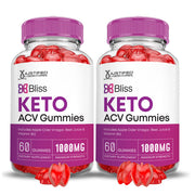 Justified Laboratories Bliss Keto ACV Gummies front packaging in a 2-pack for easy daily use.