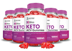 Justified Laboratories Bliss Keto ACV Gummies pack, 5-pack, convenient daily use.