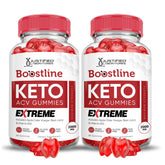 Justified Laboratories Boostline Keto ACV Gummies bottle front, vegan convenient daily snack.