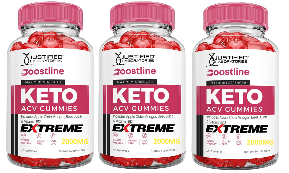 Justified Laboratories BoostLine Keto ACV Gummies pack front view, daily wellness shown