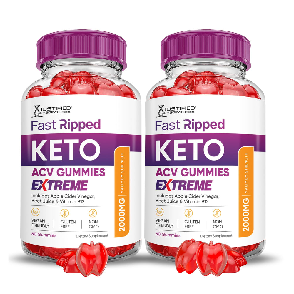 Justified Laboratories fast ripped keto acv gummies pack front for daily on-the-go routine