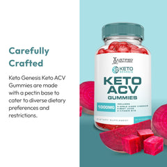 Justified Laboratories Keto Genesis ACV Gummies apple-cider-vinegar glass emphasizes tangy profile.