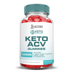 Justified Laboratories Keto Genesis ACV Gummies bottle-front shows vegan formula.