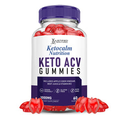 Justified Laboratories Ketocalm bottle front showing keto-friendly gummies for daily use.