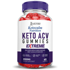 Justified Ketocalm gummies texture close-up, pectin-based chew