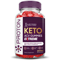 Justified Laboratories Proton Keto ACV gummies close-up showing chewy texture