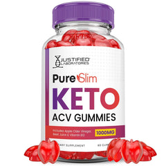 Justified Laboratories Pure Slim Keto ACV Gummies with beet juice highlight natural color and nutrients
