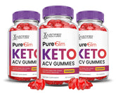 Justified Laboratories Pure Slim Keto ACV Gummies bottle front with three-pack packaging for easy daily use