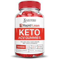 Gummy texture close-up from Justified Laboratories Rapid Lean Keto ACV Gummies shows a smooth chew.