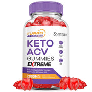 Justified Laboratories Turbo Ripped Keto ACV Gummies bottle top view, convenient daily chew.