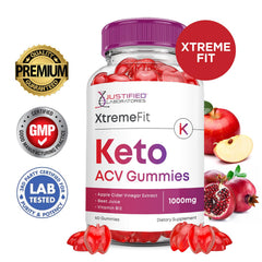 Justified Laboratories Xtreme Fit Keto ACV Gummies close-up texture shows tasty bite