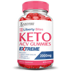 Justified Laboratories Liberty Bites Keto ACV Gummies Extreme vitamin B12 boost included.
