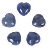 Justinstones blue aventurine heart stone, 1-inch size, ideal for meditation and balance.