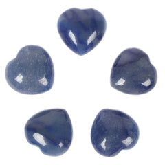 Justinstones blue aventurine heart stone, 1-inch size, ideal for meditation and balance.