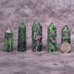 Justinstones chakra-balancing wand in green zoisite supports meditation energy