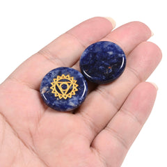 Justinstones chakra symbols polished palm gemstones for versatile energy work.