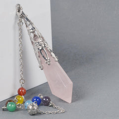 Justinstones crystal pendulum with rose quartz focus for calming rituals