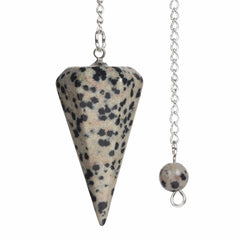 Justinstones Dalmatian Jasper hexagonal point pendant for chakra meditation and intuitive guidance