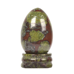 Justinstones dragon blood jasper egg on stand for meditation and focus