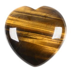 Justinstones Golden Tiger Eye Heart crystal, a calming desk ornament.