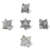 Justinstones Labradorite Merkaba star stone with iridescence for chakra focus.
