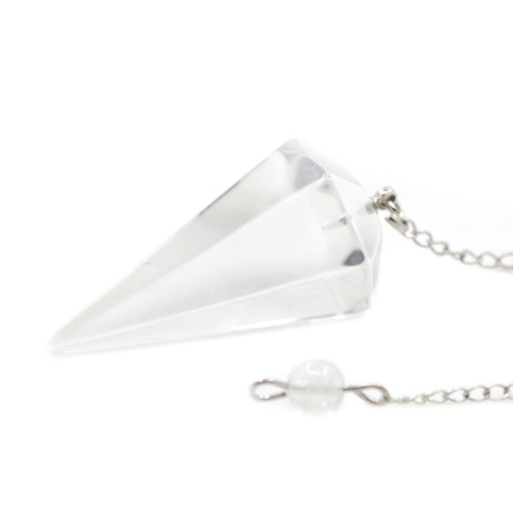 Justinstones natural clear quartz pendulum hexagonal point for mindful dowsing and focus