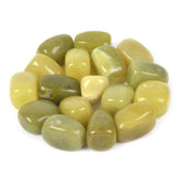 Justinstones olive nephrite tumbled stones display-ready for desk calm