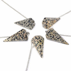 Justinstones Rock crystal pendulum pendant for energy focus and mindful reflection