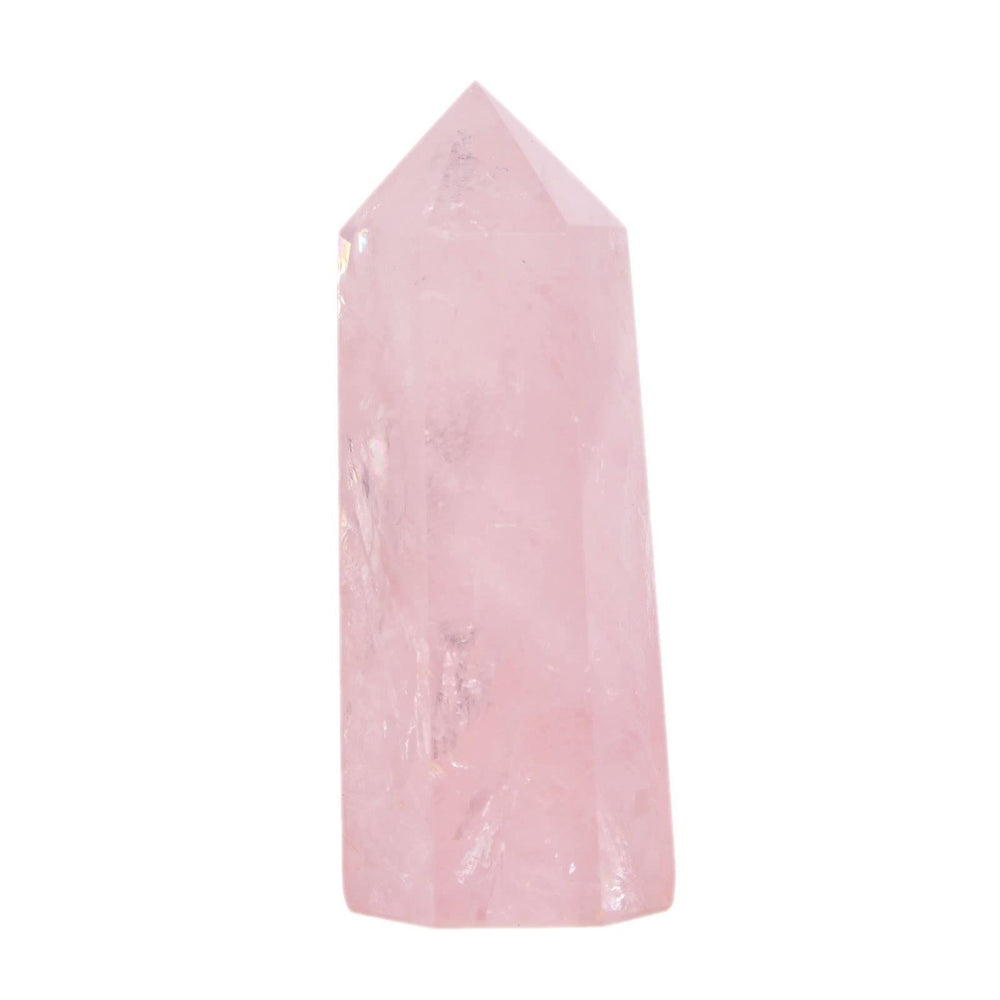 Justinstones Rose Quartz Crystal Tower with hexagonal point for meditation and energy balance