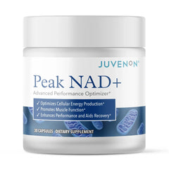Juvenon Peak NAD+ bottle front showing label and vitality support
