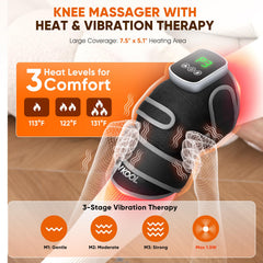 JVKOOL knee massager LED cluster shows infrared coverage for targeted relief.