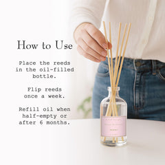 K. Hall Designs Peony Boxed Diffuser Glass bottle—shatterproof and light-protected