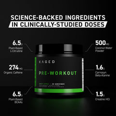 Kaged Berry Blast tub back showcasing ingredients and benefits