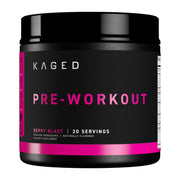 Kaged Berry Blast pre-workout tub front view for energized training sessions