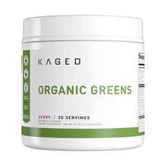 Kaged Outlive100 Berry bottle showing organic greens for daily vitality