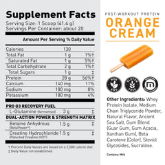 Kaged Post Workout Orange Cream scoop beside a shaker highlights rapid digestion and absorption.