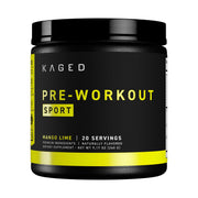 Kaged Sport Pre-Workout Mango Lime tub front signals clean energy for training