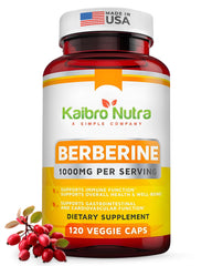 Kaibro Nutra Berberine bottle with capsules ready for daily wellness.