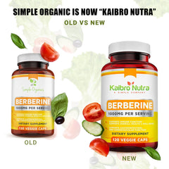 Kaibro Nutra Berberine label showing vegan and gluten-free formula.