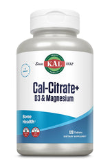 KAL Cal-Citrate bottle front with legible label for calcium support