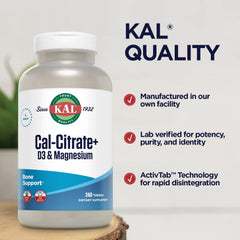 KAL Cal-Citrate+ eco bottle emphasizes sustainable packaging and responsible sourcing.