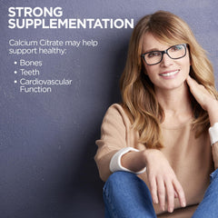 KAL Calcium Citrate 1000mg nutrition facts show 77% DV per three tablets.