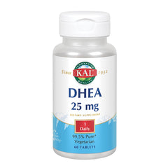 KAL DHEA vegetarian tablets front view, highlighting purity and vegetarian suitability